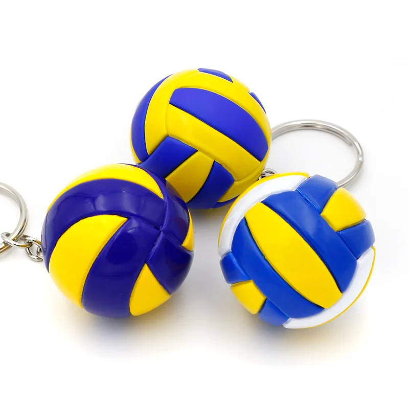 1x Fashion PVC Volleyball Keychain Ornaments Business Volleyball Gifts Beach Ball Sport For Players Men Women Key Chain Gift