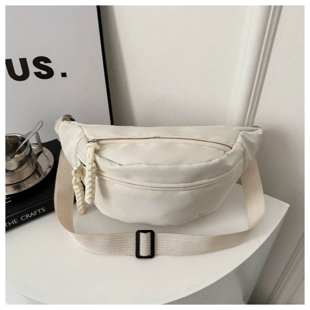 Summer New Women\'s Chest Bags Large Capacity Casual Nylon Crossbody Bag Dumpling Bag High Grade Solid Color sports Bumbag