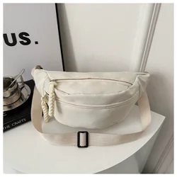 Summer New Women's Chest Bags Large Capacity Casual Nylon Crossbody Bag Dumpling Bag High Grade Solid Color sports Bumbag