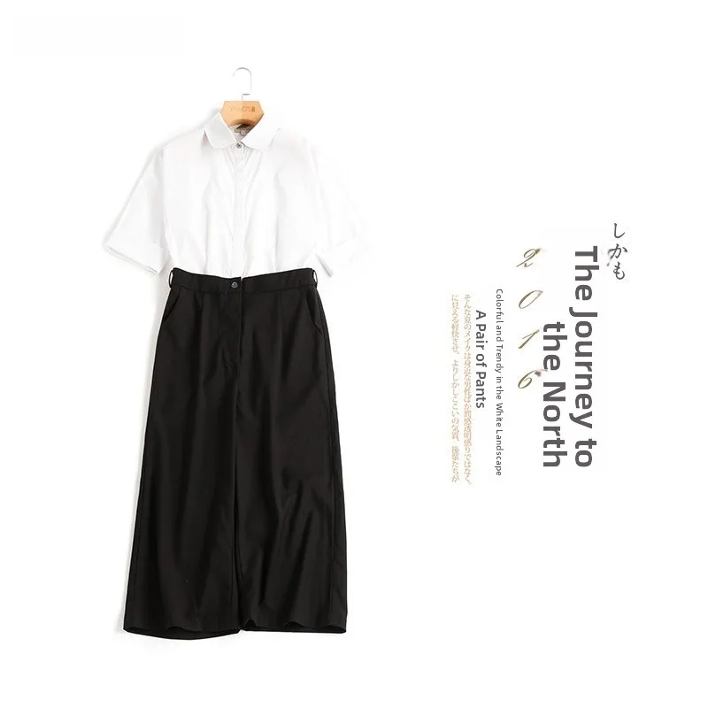 

New OL Sle Profional Suit Wide Leg Pants Jumpsuit Career Pants High Waist Polyester Fiber Ladies Faion Autumn Wear