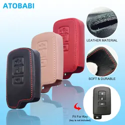 Leather Car Key Cover Bag For Toyota Camry 2016 2017 RAV4 Highlander Land Cruiser Harrier Smart Remote Fobs Shell Case Accessory
