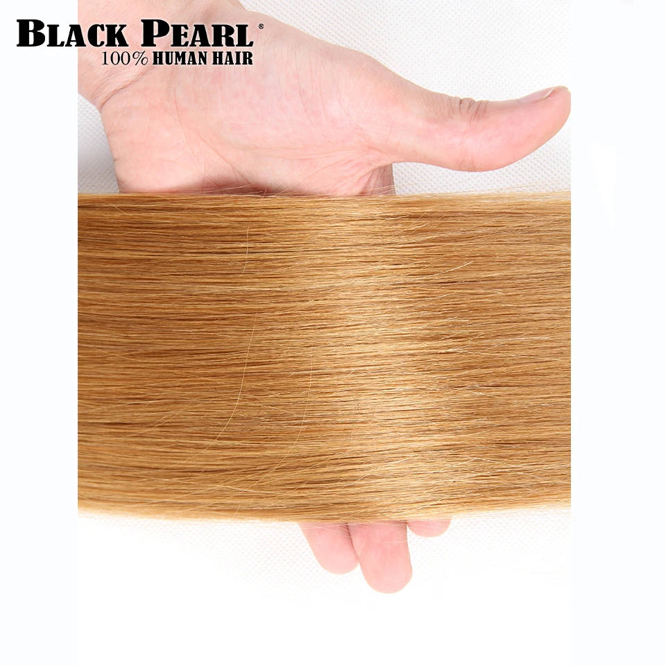 Pacotes de cabelo humano retos do osso brasileiro, extensões virgens do cabelo humano, Weave brasileiro do cabelo, 1 Pacotes, 27 #, Honey Blonde, 3 Pacotes