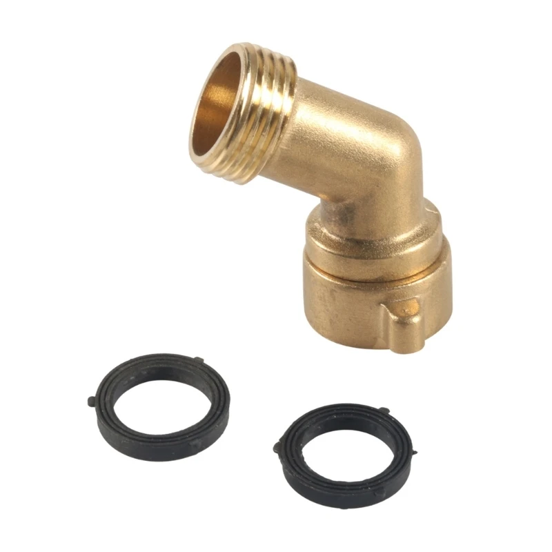 

D0UC Corrosion Resistant Brass Hose Link Elbow Fitting with Built In Washer for Outdoor Plumbing Systems Gardening Irrigation