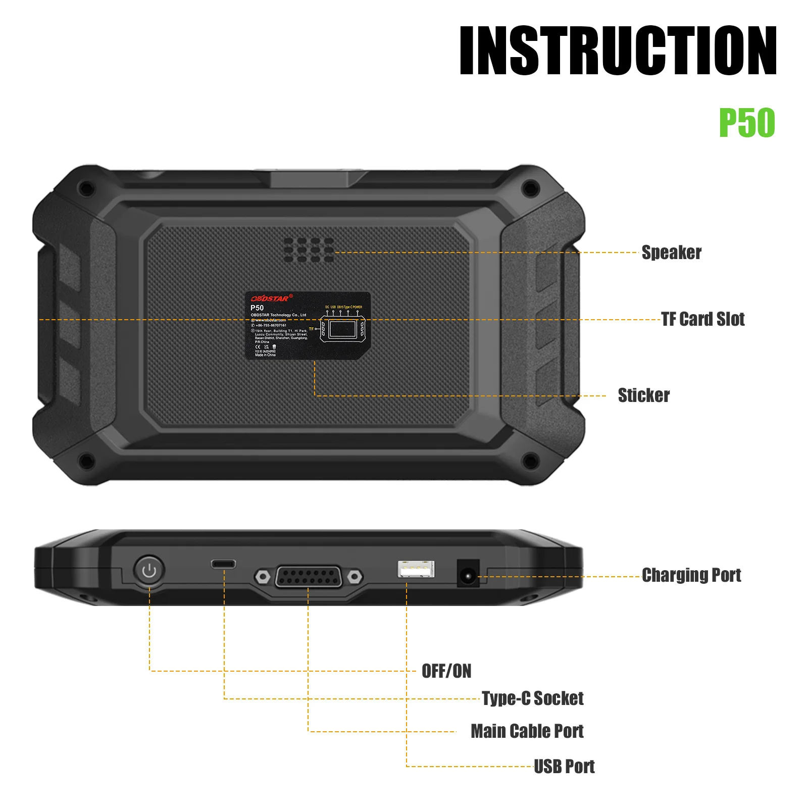 OBDSTAR P50 Airbag Reset Intelligent Airbag Reset Equipment Covers 38 Brands and Over 3000 ECU Part No.