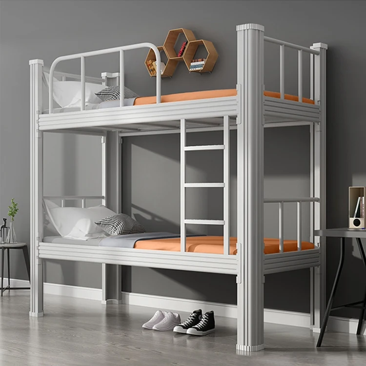 Bedroom furniture Children kids metal bunk bed School Loft Metal double layer Iron Steel Bunk Bed