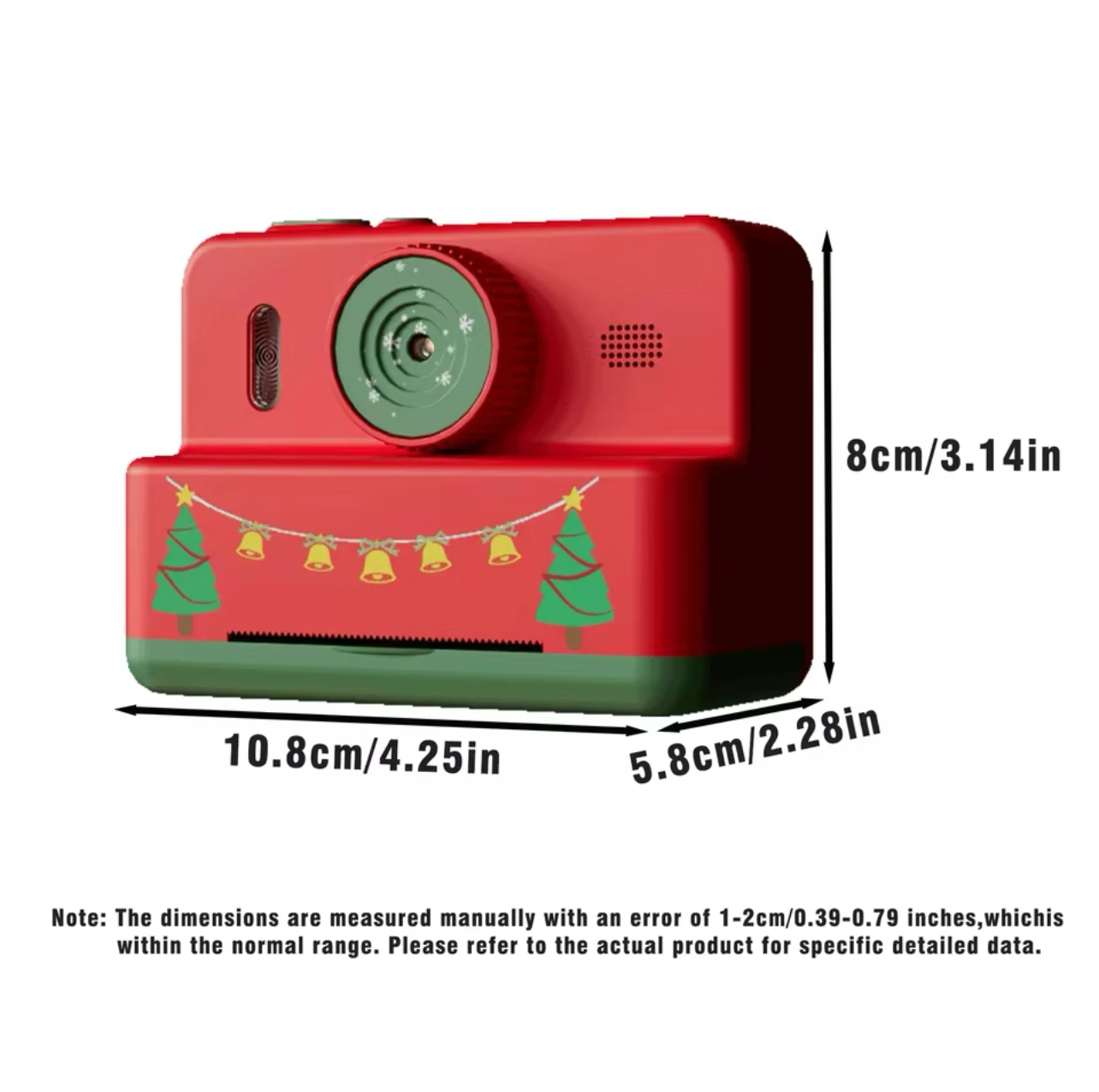 Kids Camera, Cartoon Instant Print Camera|With 3 Rolls of Thermal Paper|USB Charging|Special Christmas & Birthday Gift for Kids