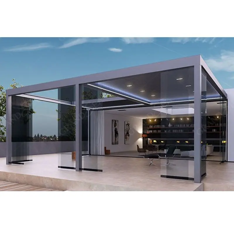 Top Grade Custom Garden Aluminum Awning High Quality Bioclimatic Rainproof Gazebo Swimming Pool Pergolapromote sales