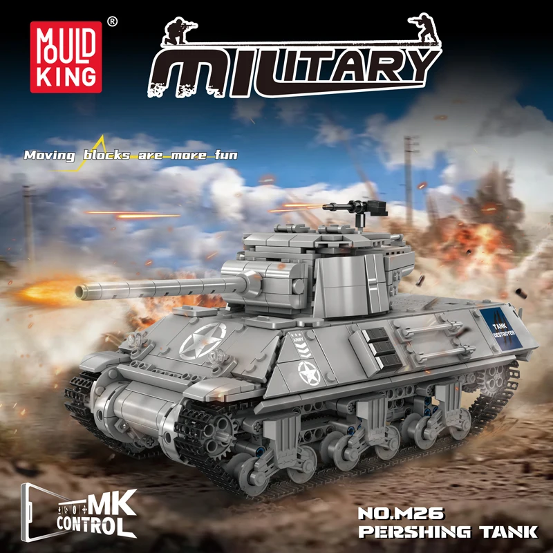 Mould King 20034 Technisches Panzerspielzeug Die Fernbedienung M36 Panzerbaustein Montage Panzermodell Ziegel Kinder Weihnachtsgeschenk