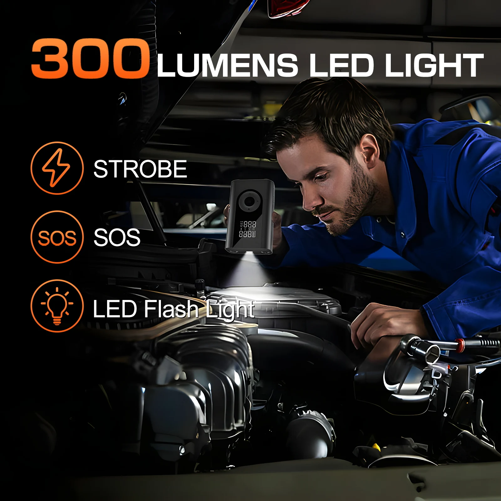 SXLL DWON مضخة هواء أوتوماتيكية رقمية محمولة صغيرة لاسلكية ضاغط هواء للسيارة منفاخ لإطارات السيارة مضخة كرة القدم والدراجة #5