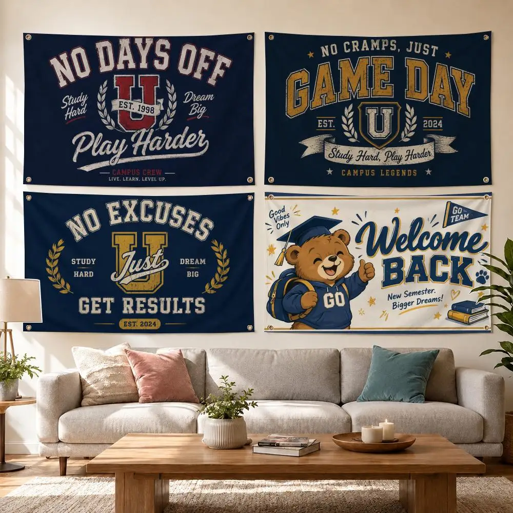 Campus Motivation & Spirit Flags Flag Outdoor Decor Flaga Decorative Home Objects Barber Shop Decoration Garage