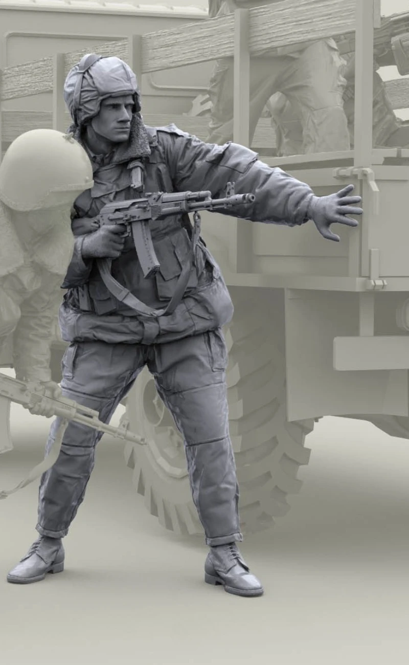 

Масштаб 1/16, литая под давлением фигурка из смолы, комплект модели российских внутренних войск, солдат (без грузовика), в разобранном виде и неокрашенный