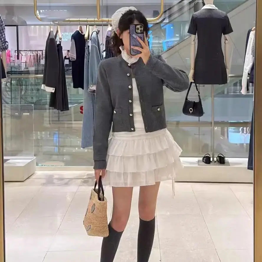 

【Gift Free】Women’s Knitted Cardigan Long Sleeve Turtleneck Sweater Coat Top – Casual Contrast Color Fashion