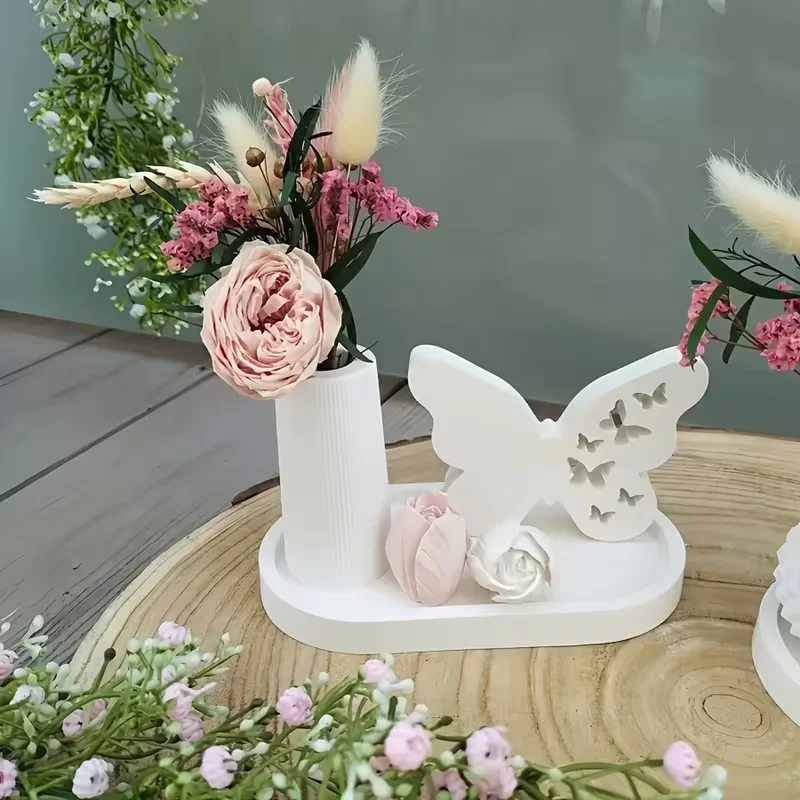 

3 типа наборов форм из смолы своими руками для овальных табличек, украшений для гипсовых ваз, силиконовых форм с полыми узорами бабочек