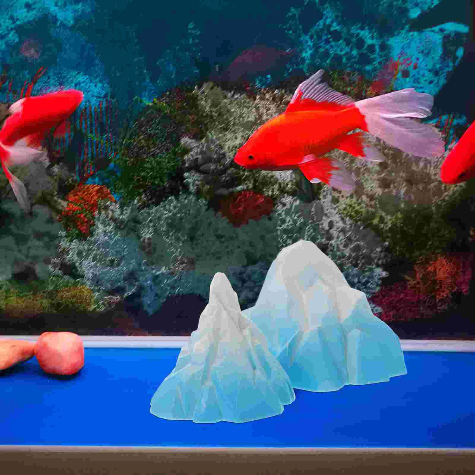 2 Pcs Simulated Iceberg Decoration Mini Floeberg Statue Miniature Tiny Toy Figurine Toys Model Fish Tank