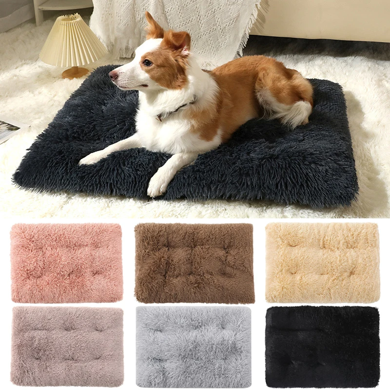 Estera de cama cálida de felpa para perros, manta suave de lana para mascotas, estera desmontable para cachorros y gatos, cojín para cama para perros pequeños, medianos y grandes