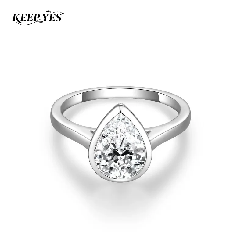 

Свадебное кольцо KEEP YES 7*10 мм с муассанитом 2 карата в форме капли для женщин, с бриллиантом GRA в форме груши, из стерлингового серебра 925 пробы