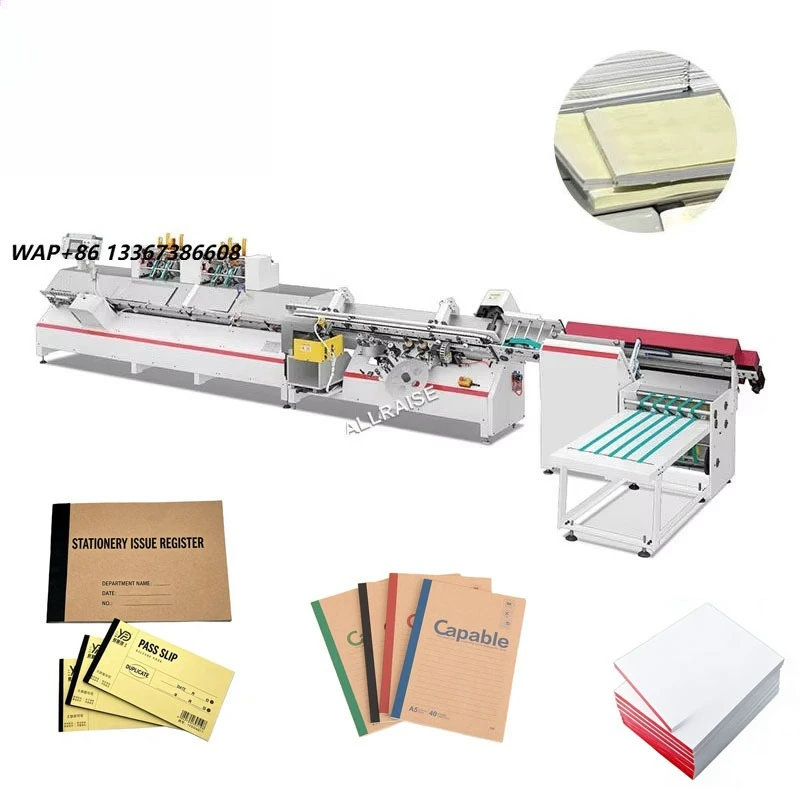 Fully Automatic Copybook Hot Melt Glue Binding Book Spine Taping Machine School Exercise Notebook Making Machine for Book Block