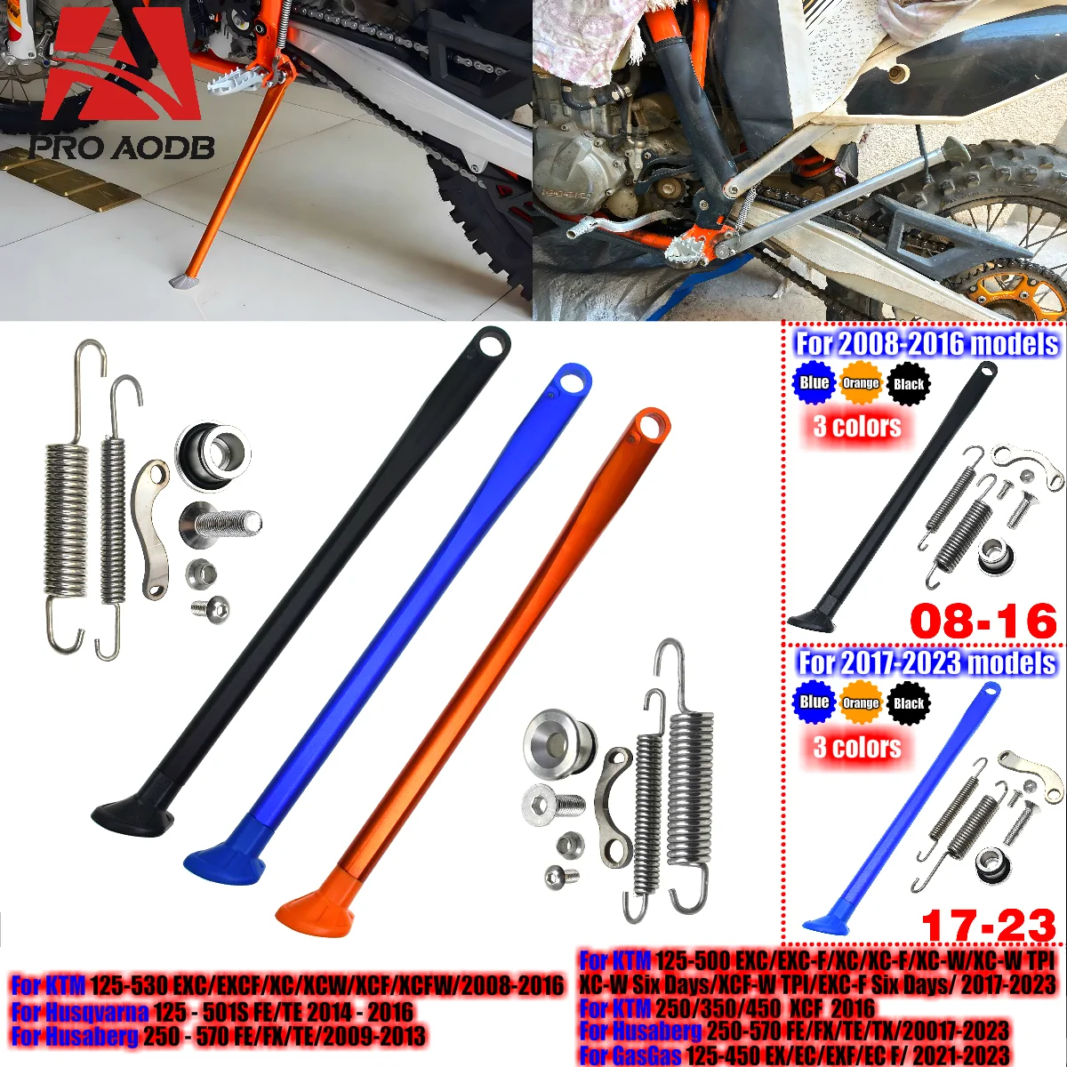 

For KTM 125 250 350 400 450 500 EXC EXCF XC XCW XCF XCFW TPI SIX DAYS 2017-2023 Husqvarna GasGas Motorcycle Kickstand Side Stand