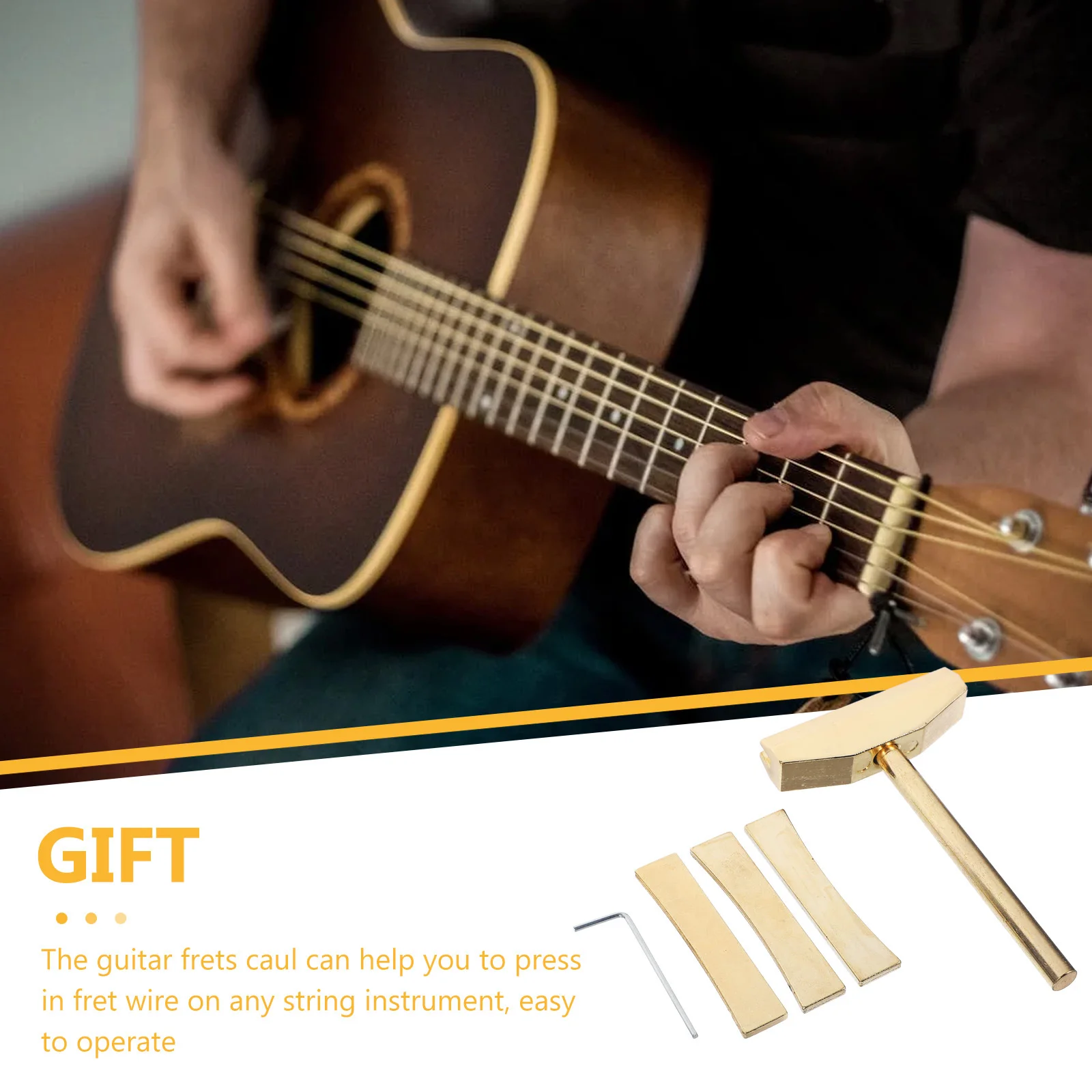 

1Set Guitar Fretboard Fret Insert Alloy Press Caul Tool and Durable Wrench for Repair Maintenance Guitar Bass Luthier Supplies