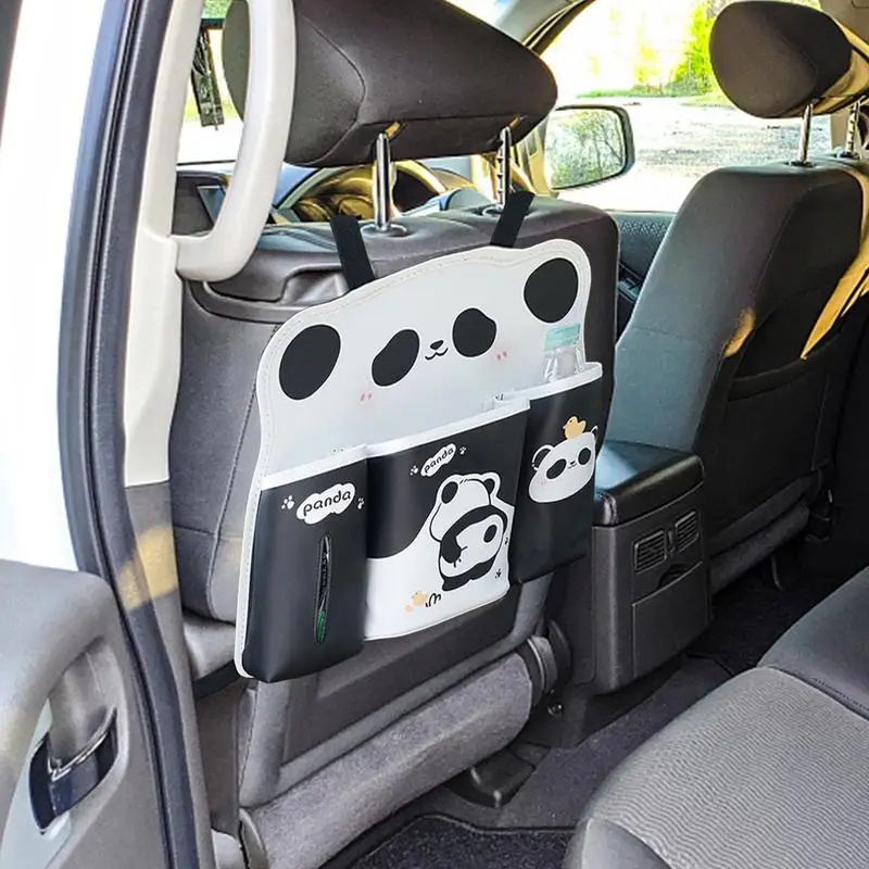 

Backseat Car Organizer Panda Pattern PU Leather Car Rear Seat Back Organizer Car Rear Seat Back Organizer Tissue Box Holder