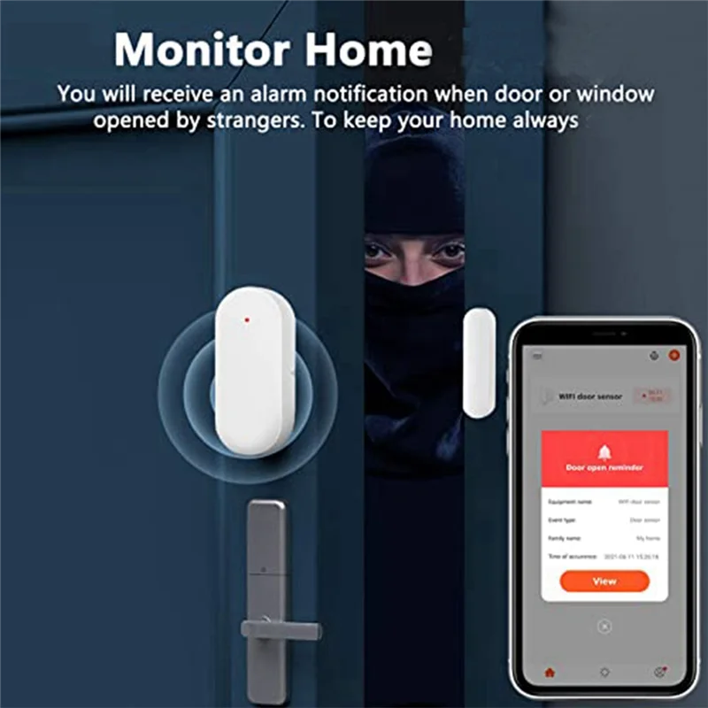 1 Pieces Wireless Door Window Detector Alarm Smart Linkage Window Door Contact Sensor