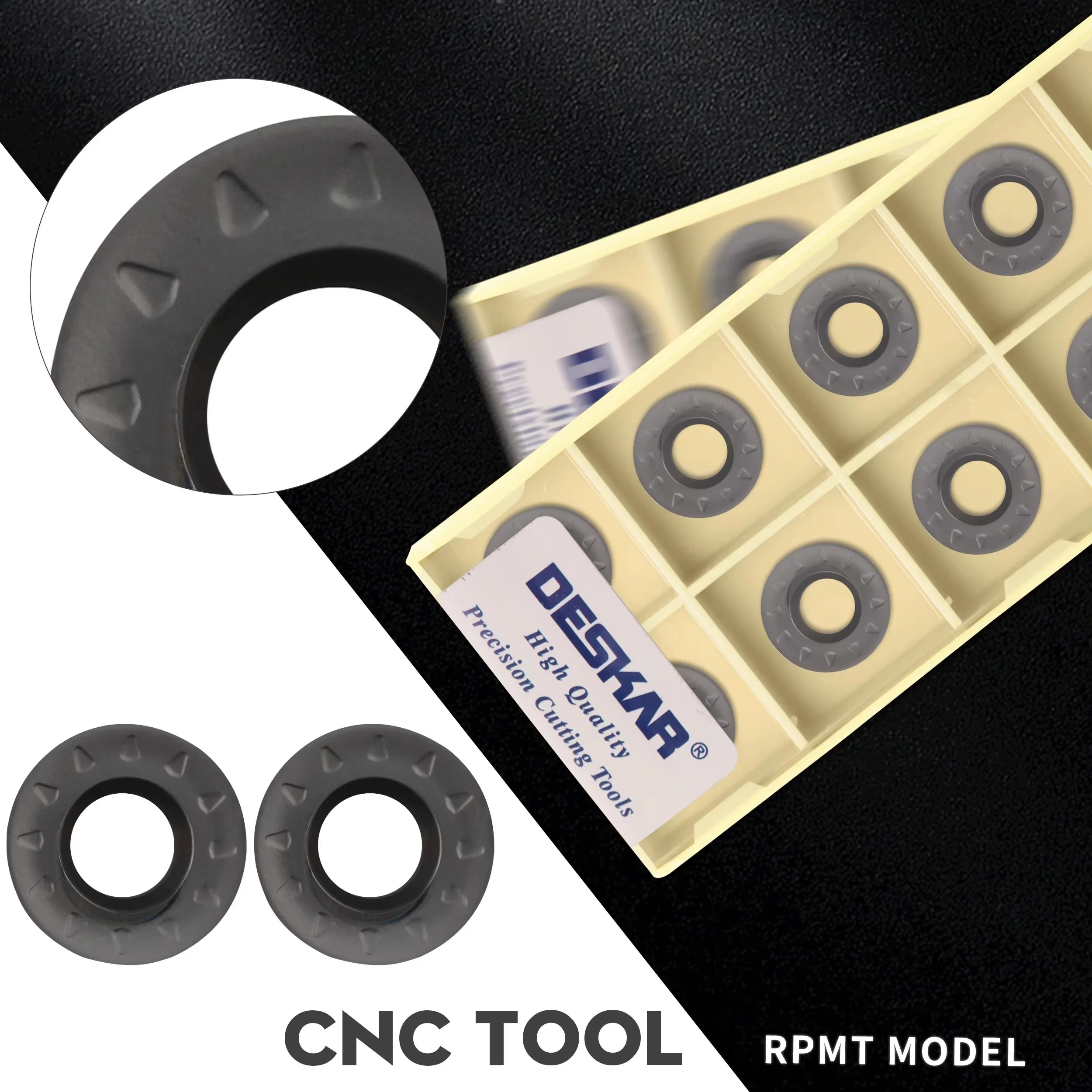 DESKAR Cutting Tool RPMT08T2/10T3/1204MOE-JS LF6018 Numerical Control Lathe Circular Milling Inserts Stainless Steel Processing
