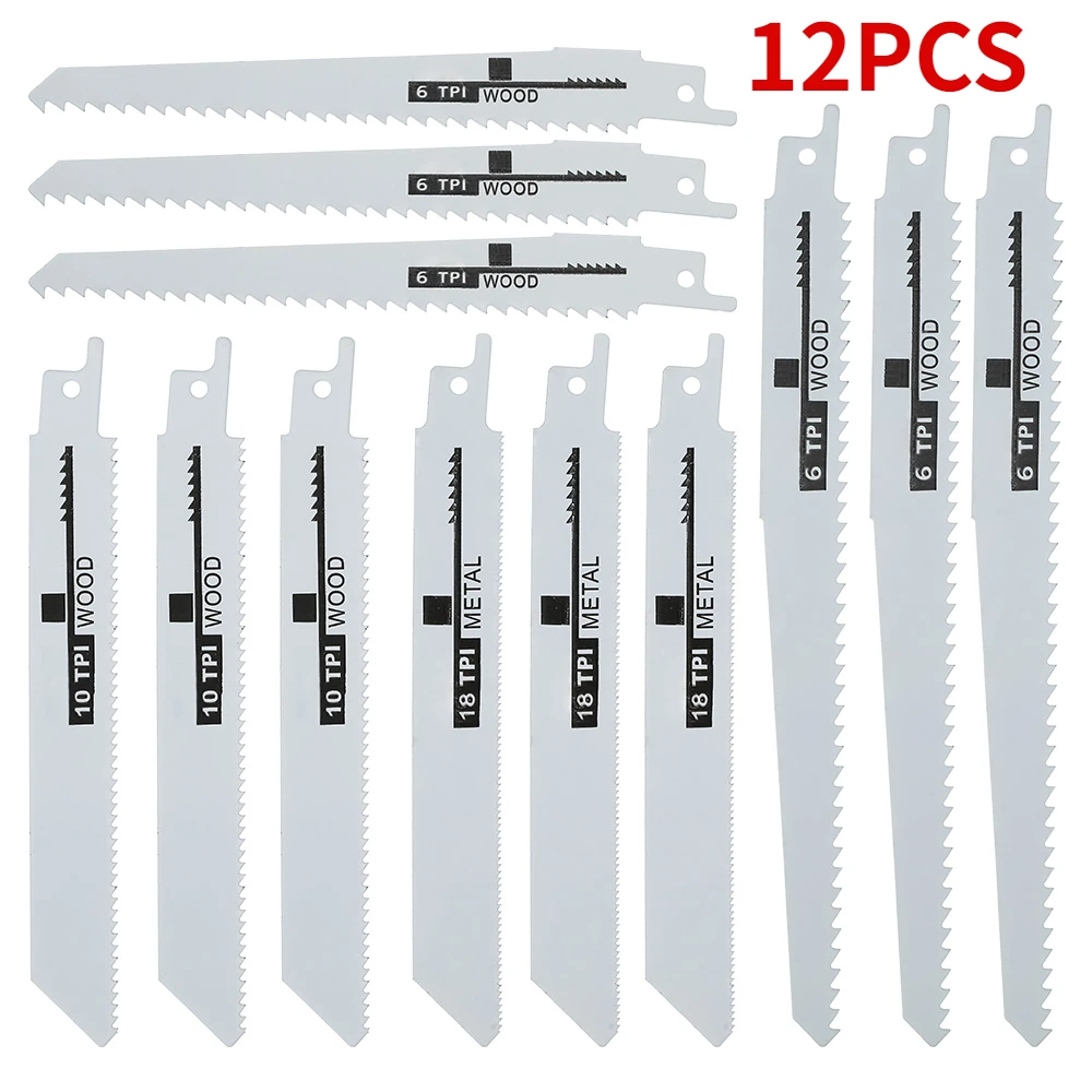 12Pcs Reciprocating Saw Blades Cutter Saber Saw Handsaw Multi Saw Blade For Bosch For Makita For Dewalt Power Tools Accessories