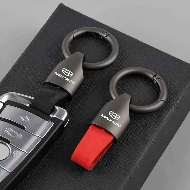 Car Logo Keychain Suede Key Chain Metal Keyring Decoration For Geely Atlas SUV Boyue Borui Coolray Emgrand GE NL3 EX7 X7 EC7 GX7