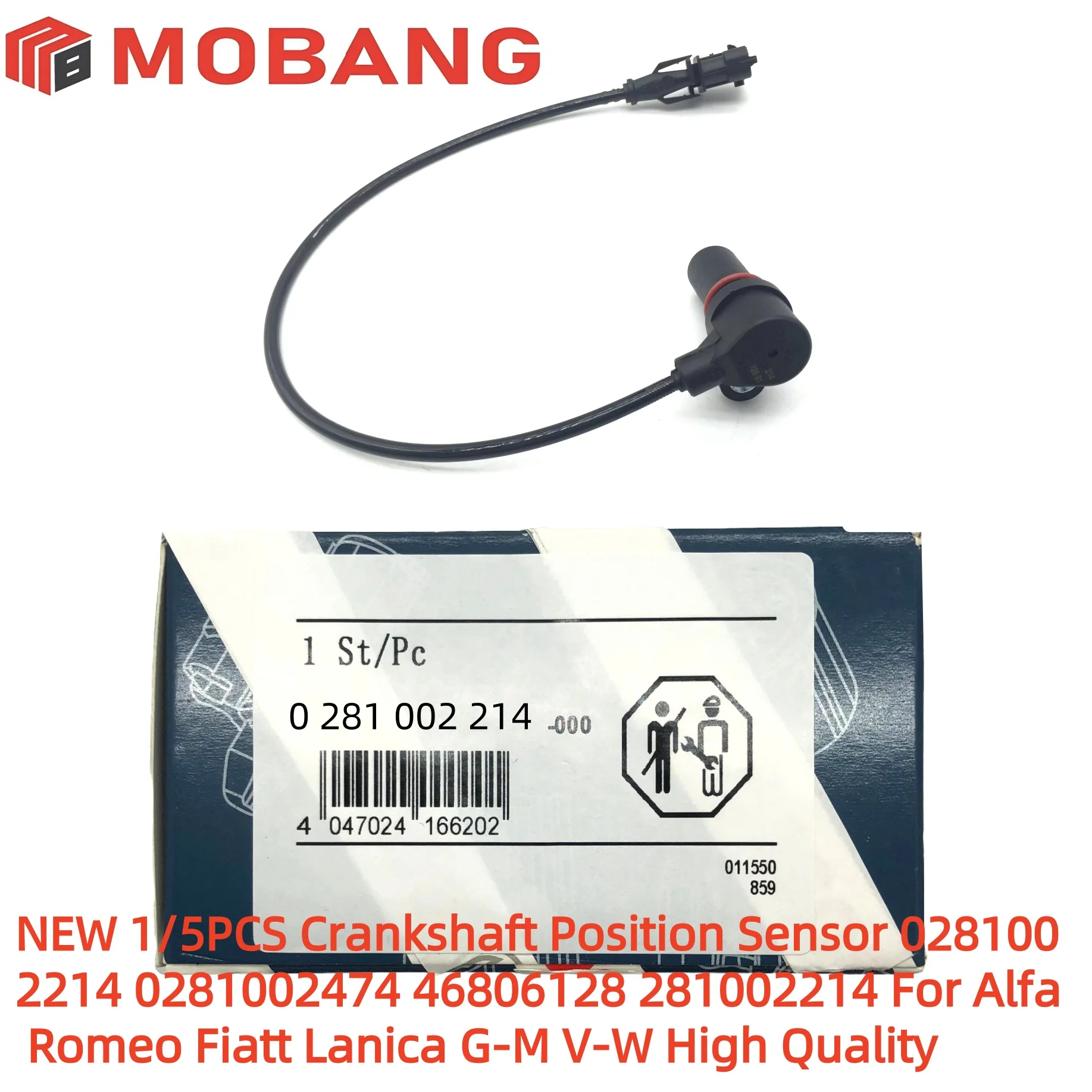 NEW 1/5PCS Crankshaft Position Sensor 0281002214 0281002474 46806128 281002214 For Alfa Romeo Fiatt Lanica G-M V-W High Quality