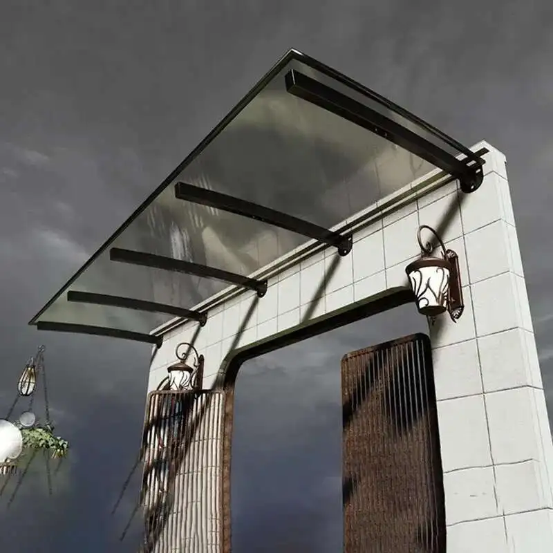 Outdoor Gazebos Imitation Glass Shed Door Awning Window Endurance Board Silent Villa Transparent Awning Sunproof Pergola Tent view 5