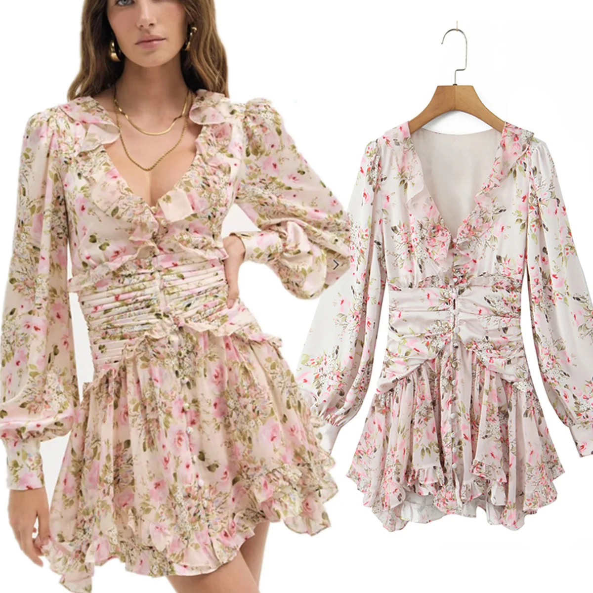 Jenny & dave francês vintage país floral chiffon vestido romântico em camadas vestido de festa para mulheres topo elegante vestidos de festa