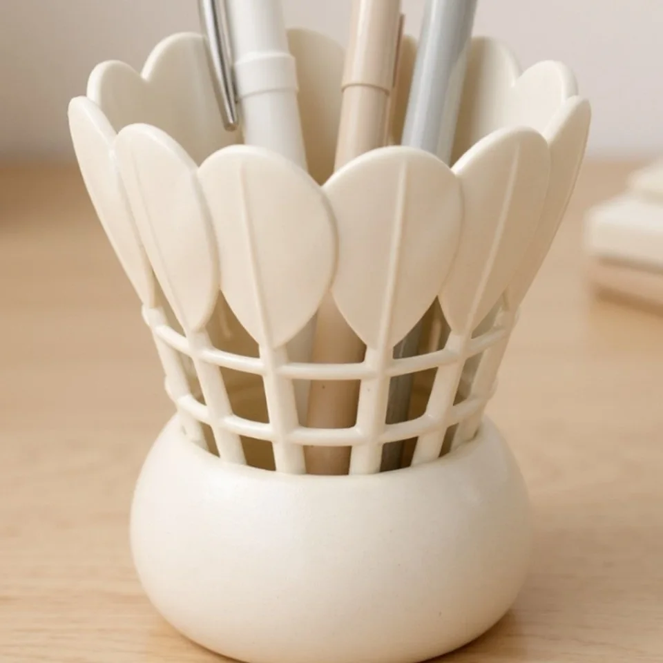 Badminton Pen Holder 3D Printed Badminton Pen Storage Tube for Desk Stationery Sorting Daily Office Writing Tool Organizer