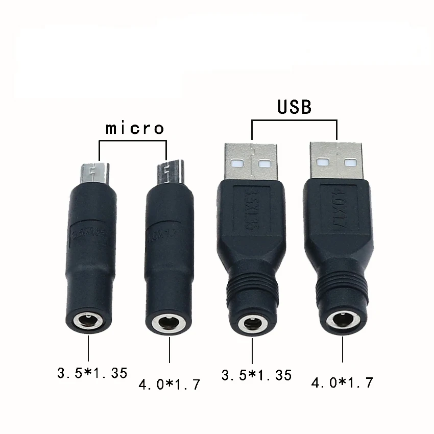 Cltgxdd USB Micro Male To DC Round Hole Pin 3.5*1.35/4.0 * 1.7mm Female Socket/male 1Piece Mobile Phone Power Adapter Connector