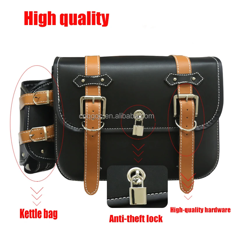 كبير بو الجلود سباق الدراجات النارية الجانب صندوق حقيبة أدوات دراجة نارية مقاوم للماء السرج حقيبة مقعد