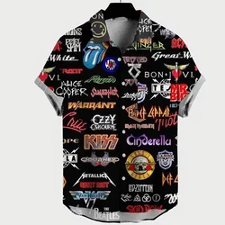 Summer Hawaiian Shirt New Men's Short Sleeve Tops 3d Print Oversized Hip Hop Shirts Rock Style Resort Casual Vintage Men Clothes