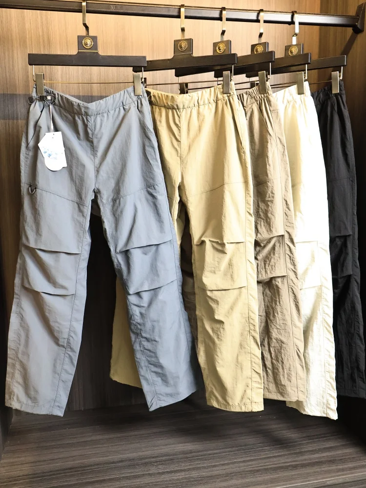 

Waterproof Men's Workwear Trousers Summer Lightweight Tech Outdoor Sports Straight Leg Paratrooper Pants Trendy City Casual S...