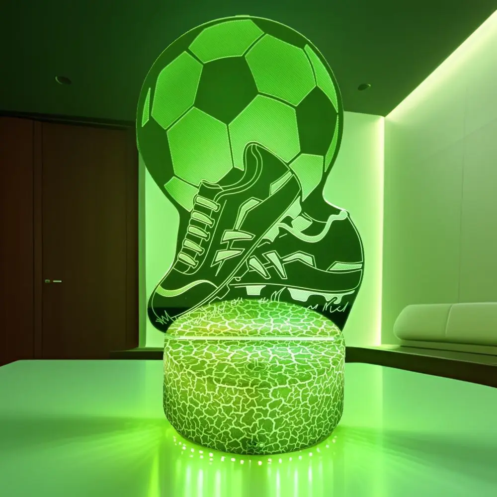 3D Football Lamp Illusion Child LED Night Light Luminous Soccer ball Touch  Nightlight Kids Bedroom Decoration Table Lamp Gifts