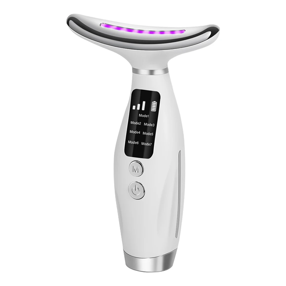 Neck Face Lifting Beauty Device, 7 Colors LED Photon Skin Tighten Neck Machine, Reduce Double Chin Neck Lifting Massager