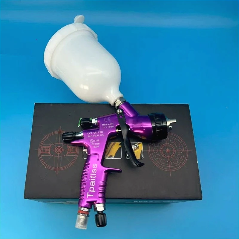 Spray Gun GT Pro Spray Gun TE20/T110 1.3mm/1.8mm Nozzle Purple Mixed Glass Water-based Air Spray Gun