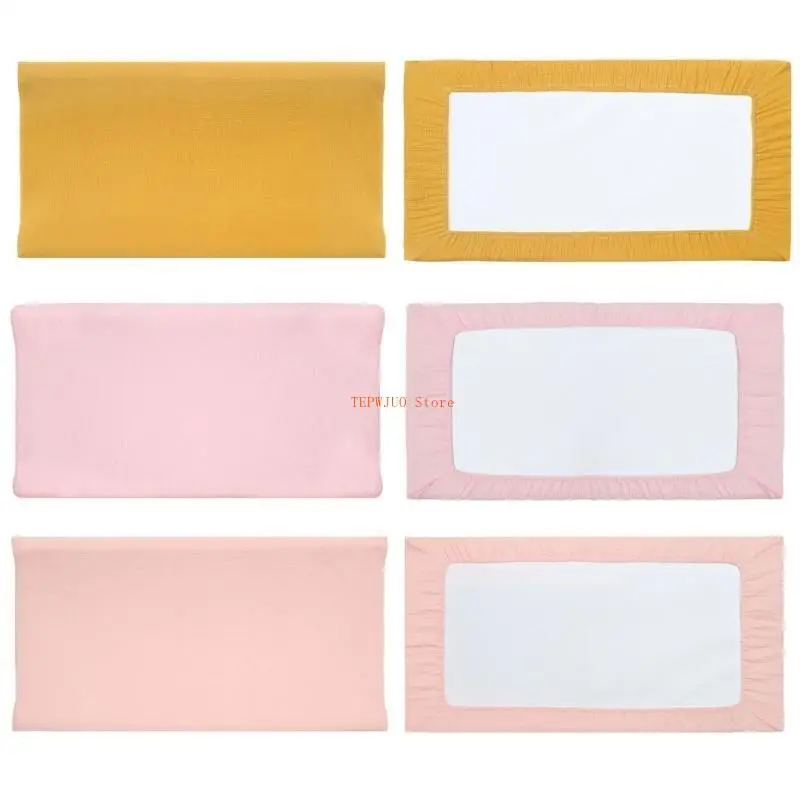 

U50F Soft Stretchy Diaper Changing Muslin Pad Cover Cover Breathable Baby Changing Ta