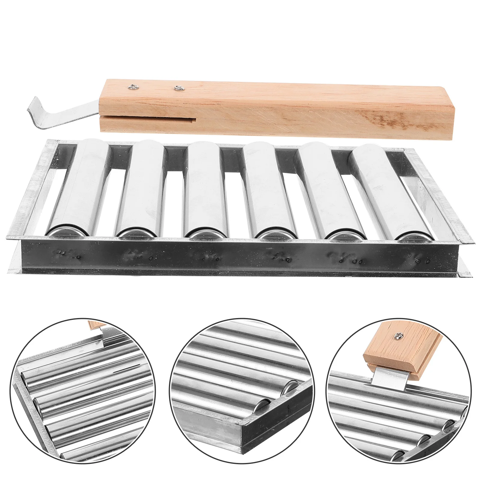 

Stainless Steel Sausage Grill Rack Outdoor Bbq Stand Portable Folding Camping Barbecue Roller Rack Picnic Accessory