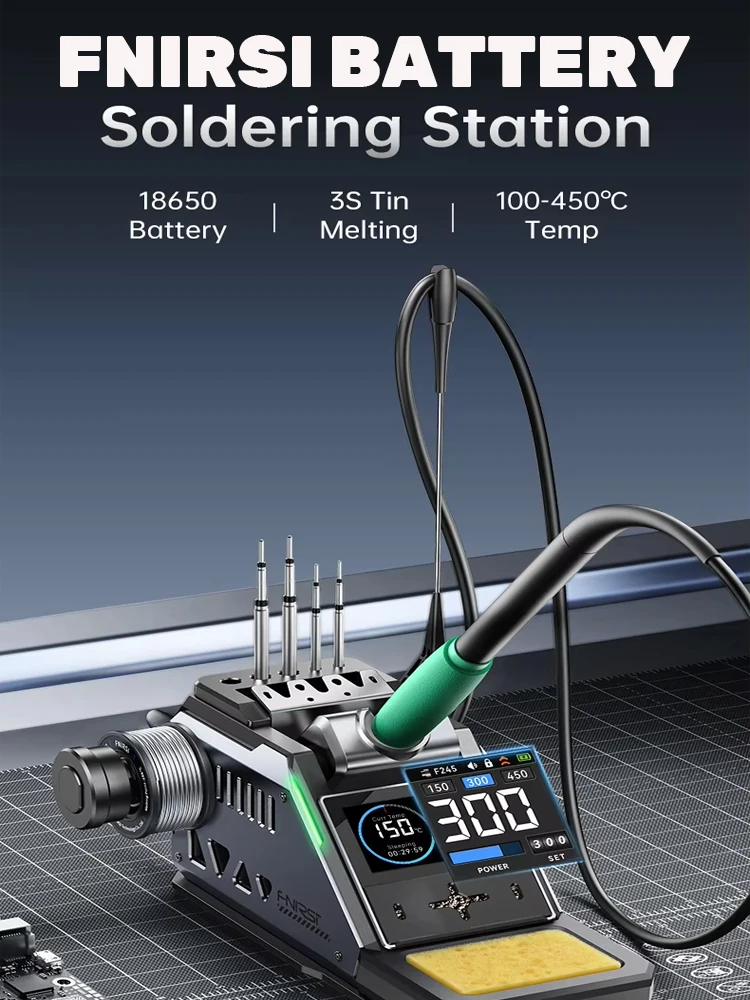 FNIRSI DWS-P2 Lötstation Tragbar mit Konstanttemperatur-Schlafmodus C210 C245 Lötgriff Elektronische Schweiß- und Nacharbeitsstation