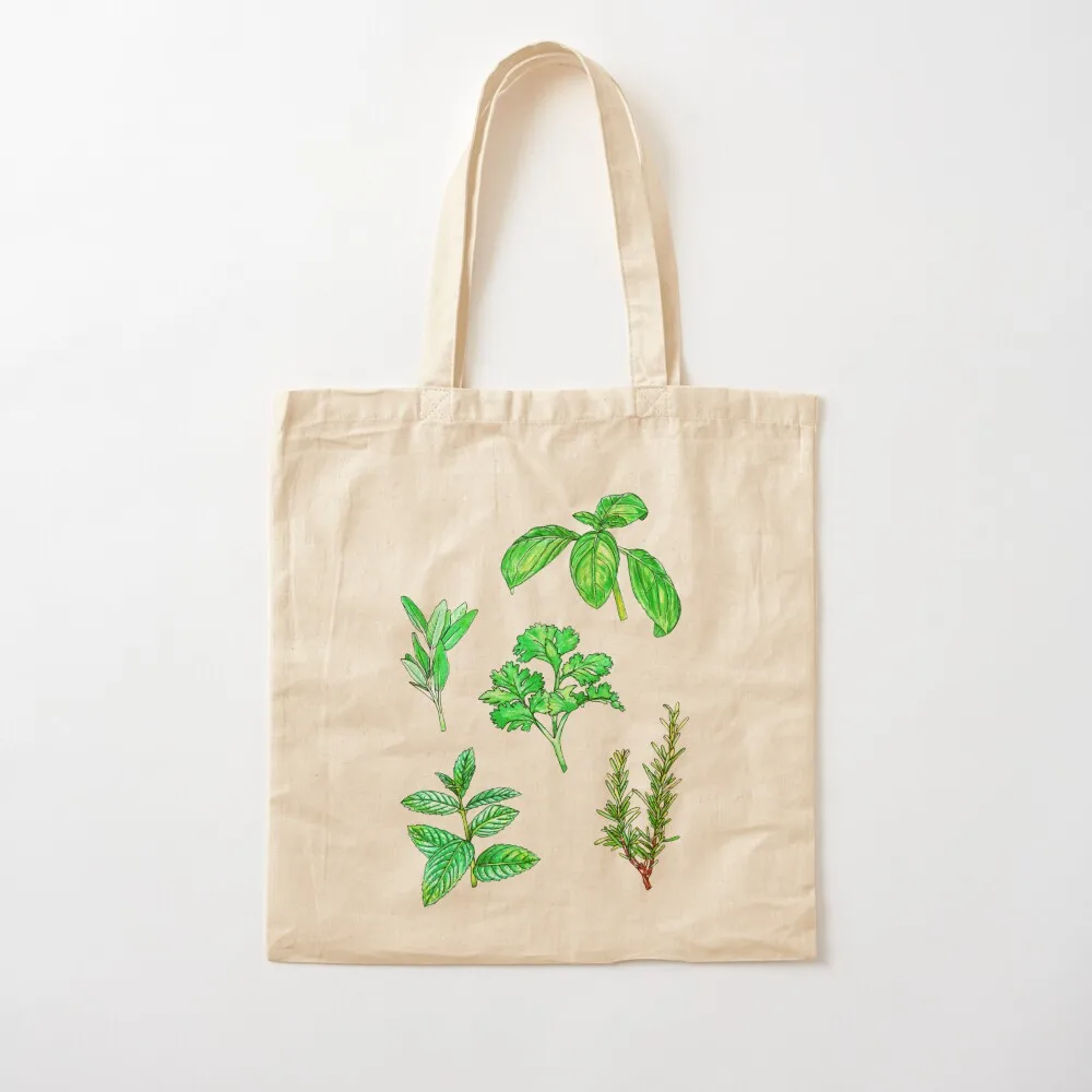 

Watercolour Herbs Tote Bag Women's shopper bag Women's bag Shopper Canvas Tote