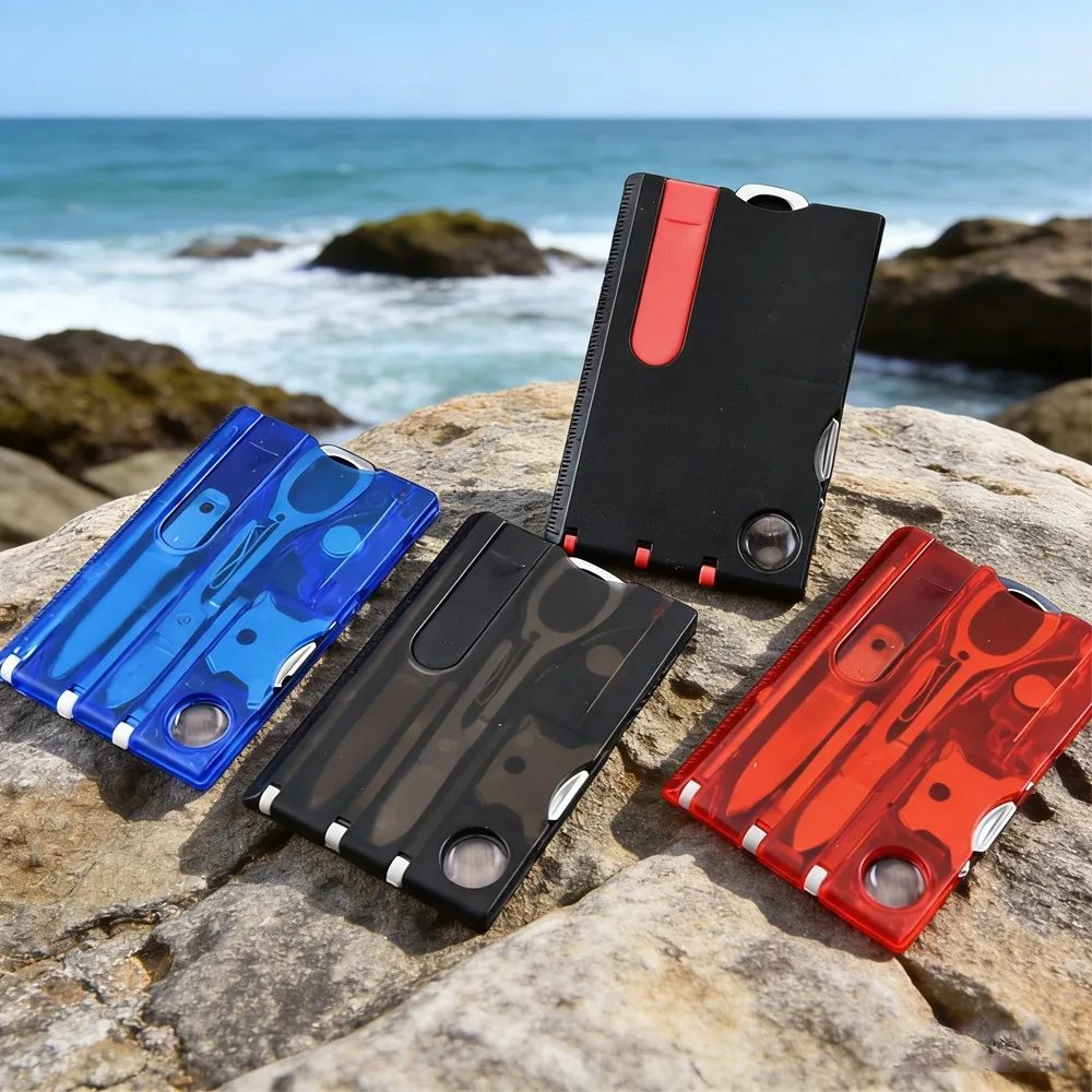12 in 1 Portable Pocket Credit Card Multi Tools, Outdoor Survival Camping Hiking EDC Tool Gear Emergency Equipment Gift