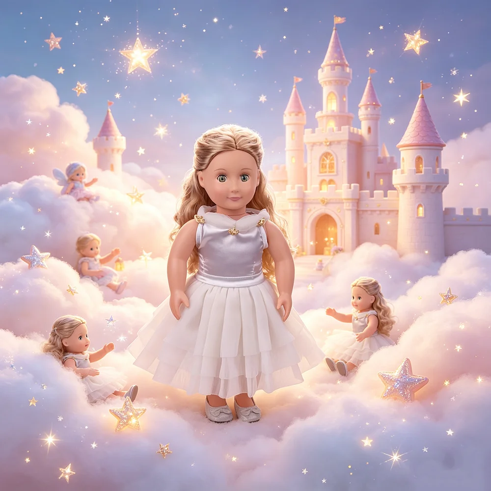 

18 inch and 43CM doll girl princess dress , suitable for 18 inch and 43CM doll clothing doll princess dress doll accessories