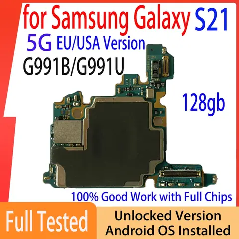 Motherboard for Samsung Galaxy S21 5G G991B G991U EU USA Version Unlocked Mainboard Fully Tested Good Plate Logic Board