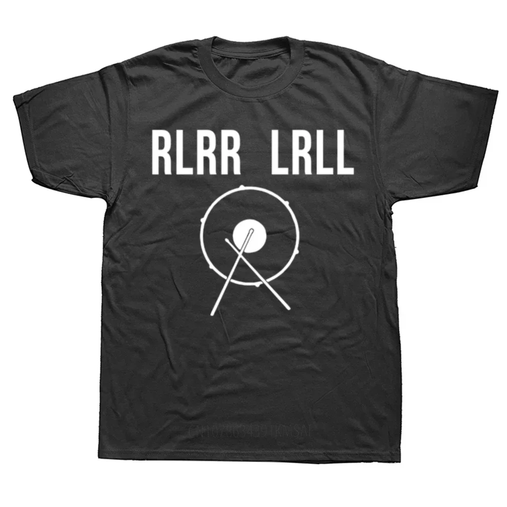 RLRR LRLL Drummer T-SHIRT Drum Band Music Novelty Funny Birthday Gift Present Summer Drumming Player T Shirt Hip Hop