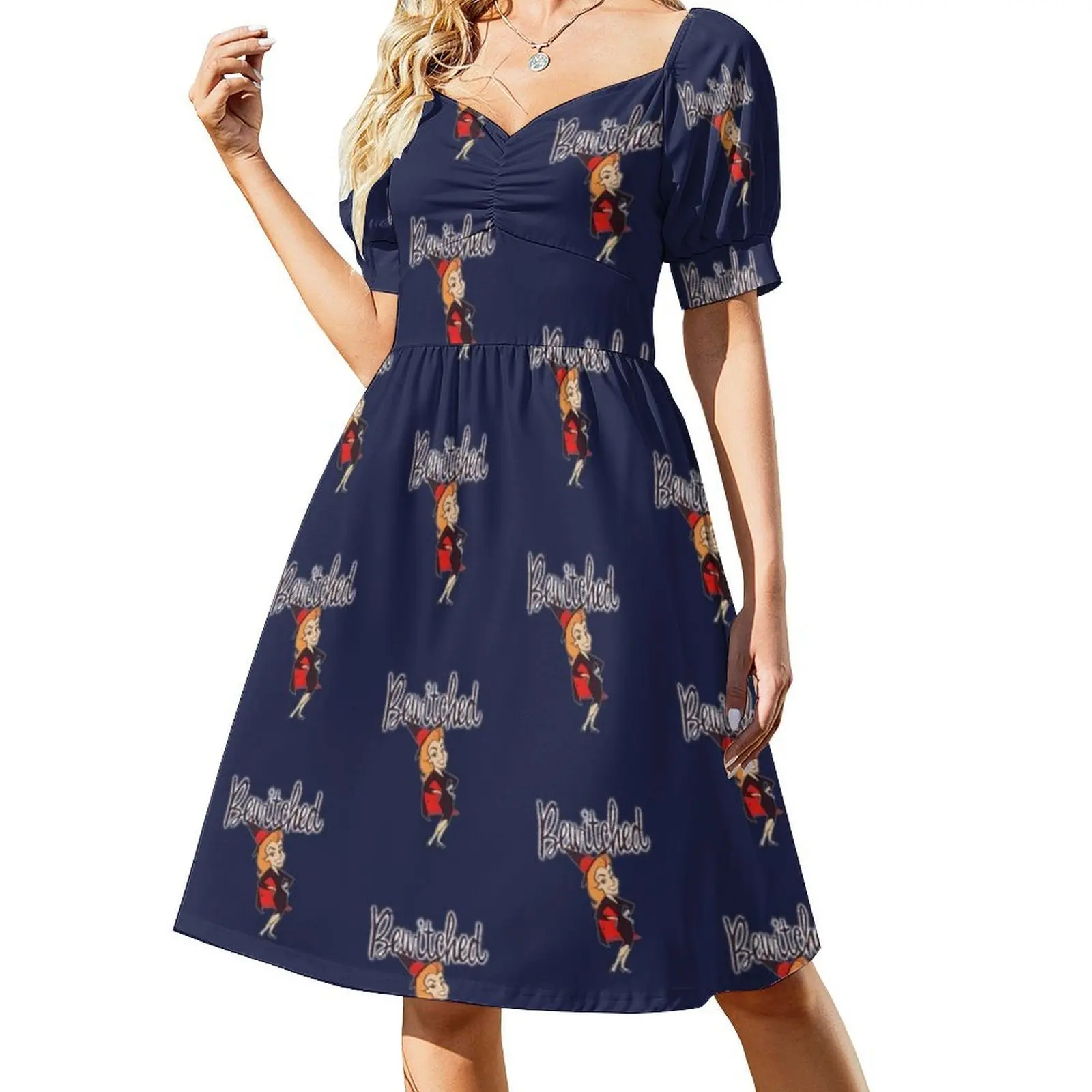 Bewitched Women's Elegant Party Dress A-Line Dress With Short/Long/Sleeveless Options Witch Bewitched Darrin Stevens Samantha