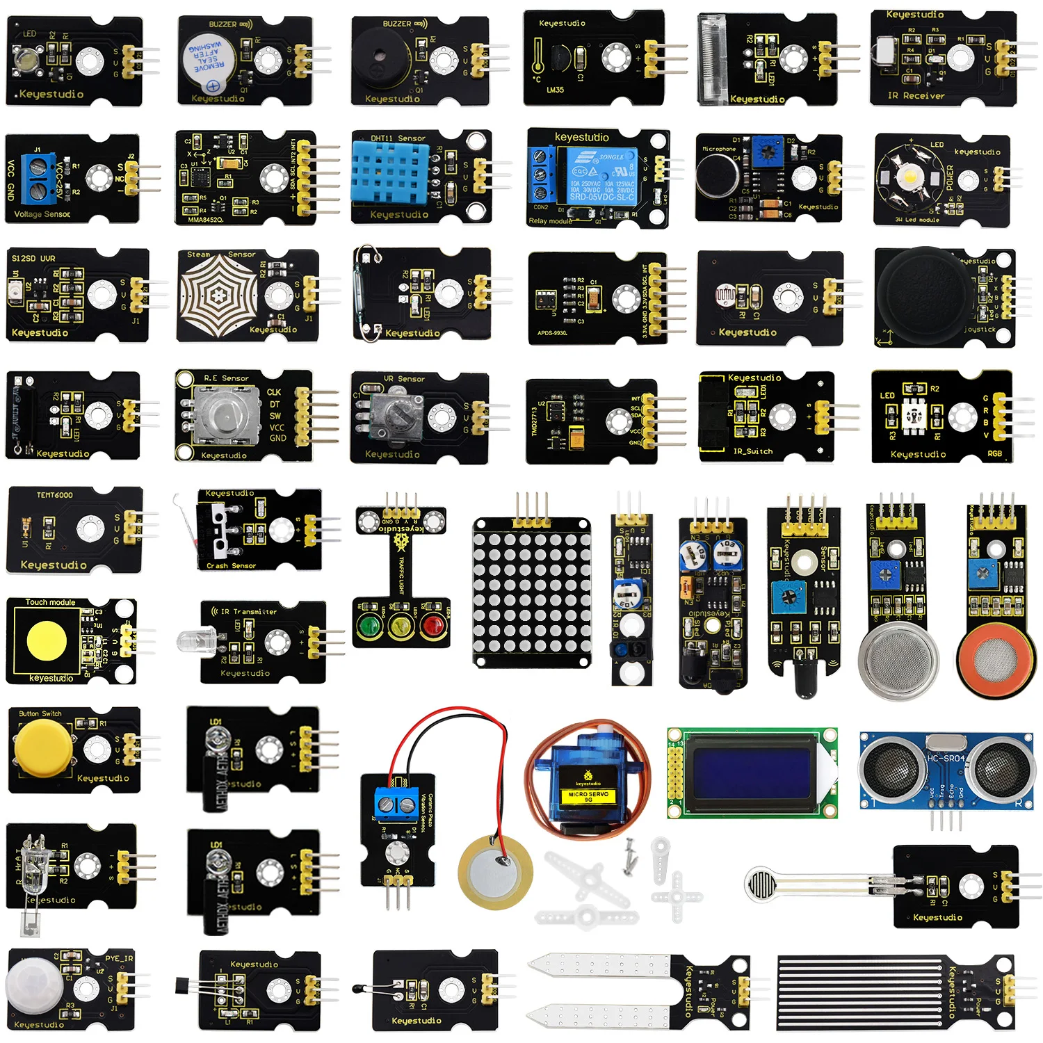 Keyestudio 48 in 1 Sensor Starter Kit With Gift Box For Arduino DIY Projects (48pcs Sensors)