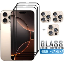6in1 For iPhone 16 Pro Max Tempered Glass iphone 16 Pro Screen Protector Protective Phone Film iphone 16 15 14 13 12 Pro Max